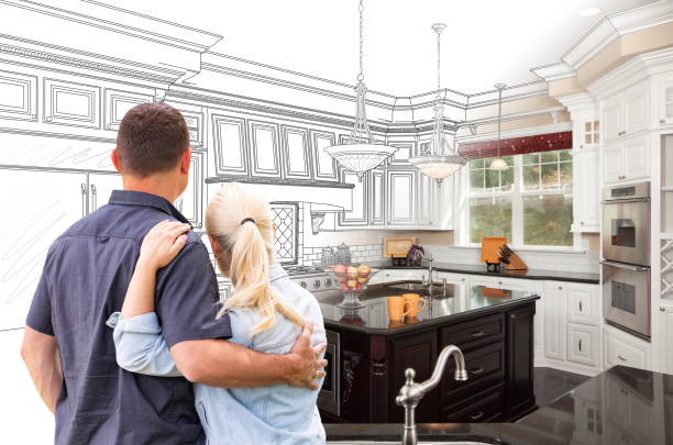Custom kitchen cabinets installed in a Bellevue home